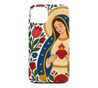 Notre-Dame Guadalupe Marie Cœur Immaculé Folk Catholique Sainte Coque pour iPhone 13