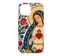 Notre-Dame Guadalupe Marie Cœur Immaculé Folk Catholique Sainte Coque pour iPhone 14
