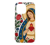Notre-Dame Guadalupe Marie Cœur Immaculé Folk Catholique Sainte Coque pour iPhone 14 Pro Max