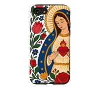 Notre-Dame Guadalupe Marie Cœur Immaculé Folk Catholique Sainte Coque pour iPhone SE (2020) / 7/8