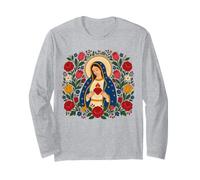 Notre-Dame Guadalupe Marie Cœur Immaculé Folk Catholique Sainte Manche Longue