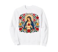 Notre-Dame Guadalupe Marie Cœur Immaculé Folk Catholique Sainte Sweatshirt