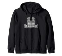 Notre Dame Line Art Paris Sweat à Capuche