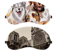 Notre Dame Paris - Lot de 2 masques de sommeil doux pour les yeux et les yeux pour dormir sur le côté, blocage complet de la lumière, bandeau nocturne zéro pression