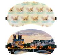 Notre Dame Paris Lot de 2 masques de sommeil pour hommes et femmes qui dorment sur le côté, bloquant la lumière avec sangle réglable, bandeau pour les yeux de nuit