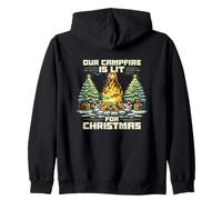 Notre feu de Camp est allumé pour Noël, Le Camping ou Noël Sweat à Capuche