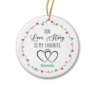 Notre Histoire d'amour Pendentif De Noël Céramique Décoration De Noël A Suspendre Décoratifs Ornement Suspendu pour Salon Jardin Fête