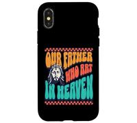 Notre Père Qui est au Paradis Fun God Retro Font Jesus Love Coque pour iPhone X/XS