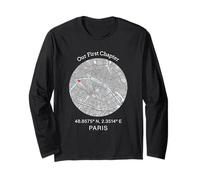Notre Premier chapitre - Design Carte de la Ville de Paris, France Manche Longue