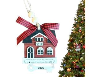 Notre Premier Ornement de Maison,Premier Ornement de Maison, Souvenir de la de Pendaison de crémaillère 2024, Pendentif de d'arbre de Noël en Bois, première décoration de Noël 2D pour fe