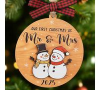 Notre première décoration de Noël 2025 - Cadeaux de mariage pour les couples, cadeaux de mariage pour les couples, cadeaux Mr et Madame - Cadeau de fête prénuptiale pour 1er Noël marié, décorations de