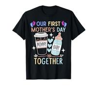 Notre première fête des mères nouveau-né bébé mère maman assorti T-Shirt