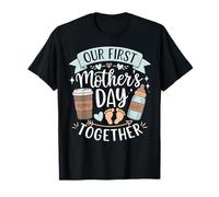 Notre première fête des mères nouveau-né bébé mère maman garçon assorti T-Shirt