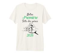 Notre Première Fête des Pères Papa pour la Première Fois T-Shirt Haut de Gamme