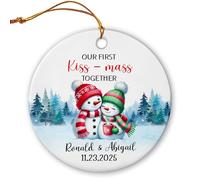 Notre Première Messe De Baisers Ensemble Ornement Suspendu Décoratifs Décoration De Noël A Suspendre Créatif Pendentif De Noël pour Mariage Fête Jardin