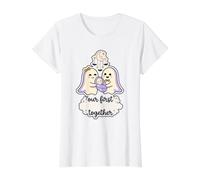 Notre première Saison effrayante Ensemble Halloween Parenting Ghostly T-Shirt Graphique avec Valeur, Femme, Blanc, XL