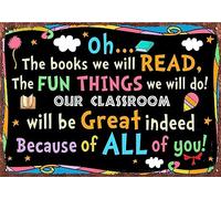 Notre salle de classe sera vraiment géniale grâce à vous tous. Affiches inspirantes et motivantes pour la maison, le bureau, l'école, la salle de classe, la chambre d'enfant. Affiche en métal avec c