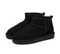 NOTRYA Mini Boots for Women, Classic Short Ankle Snow Winter Boots, Warm Fur Lined Winter Snow Warm Slip on Anti-Slip Boots (37EU,Black)