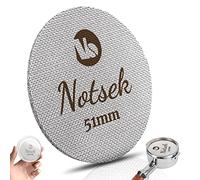 NOTSEK - Affichage disque de 51 mm, affichage disque espresso pour porte-filtre de 51 mm avec boîte de rangement acrylique, réutilisable de 1,7 mm d'épaisseur, 150 μm, acier inoxydable