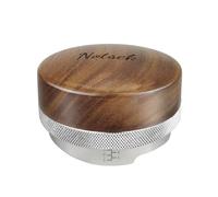 NOTSEK Distributeur de café 58 mm, distributeur à expresso en bois de noyer de 58 mm avec base en acier inoxydable, niveleur à expresso à profondeur réglable, outil de distribution de café pour