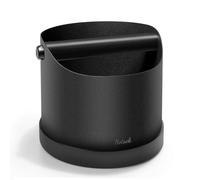 NOTSEK Récipient de tapotement pour porte-filtre, boîte à café en acier inoxydable, bac à marc de café, boîte de ramassage pour accessoires de machine porte-filtre (noir)