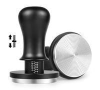 NOTSEK Tamper à café 54 mm, tampon à ressort calibré de 54 mm avec pression de contact de 13,6 kg, base ondulée en acier inoxydable 304 pour porte-filtre sauge, noir