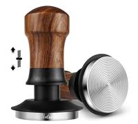 NOTSEK Tamper à café de 58 mm, 13,6 kg avec base ondulée, tampon à expresso calibré en bois de noyer pour porte-filtre de 58 mm