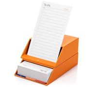 Notsu Centre Rise To Do List Lot de 50 cartes verticales pliables de 7,6 x 12,7 cm, intercalaires d'index de productivité, support de cartes de bureau (orange)