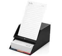 Notsu Centre Rise To Do List Lot de 50 cartes verticales pliables de 7,6 x 12,7 cm, intercalaires d'index de productivité, support de cartes de bureau (noir)