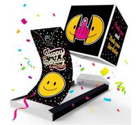 Notta&Belle FEEL LOVE EVERY MINUTE «BOUM!» Carte d'anniversaire fck your bday Explosion Confettis, Carte de Voeux