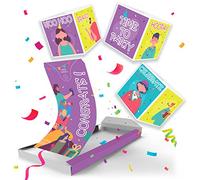 Notta&Belle FEEL LOVE EVERY MINUTE «BOUM!» Carte Félicitation Explosion Confettis (3 cubes), Surprise Enveloppe lance Сonfetti