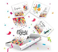 Notta&Belle FEEL LOVE EVERY MINUTE «BOUM!» Carte Félicitation Explosion Confettis (Congrats - 3 Cubes), Carte Surprise d’Anniversaire, Toutes Occasions, Humour Pour hommes, femmes