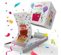 Notta&Belle FEEL LOVE EVERY MINUTE «BOUM!» Carte Joyeux Anniversaire Explosion Confettis (Party Time) Happy Birthday