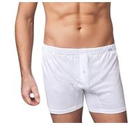 NOTTINGHAM UNDERWEAR Lot de 6 boxers pour homme en fil d'Écosse avec ouverture avant, fermeture avec bouton et élastique doublé. Disponible en couleur blanche. Produit fabriqué en Italie