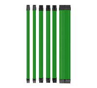 Noua Anix Kit de câbles d'extension pour alimentation en nylon avec peignes, 1 x 24 P (20 + 4) 1 x 8 P (4 + 4) CPU 2 x 8 P (6 + 2) 2 x 6 P, 300 mm, vert