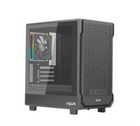 Noua Fobia LK100, Case Gaming MicroATX, Boîtier PC Mini Tour, Ventilateur ARGB 120 mm, Panneau Avant Mesh et latéral Verre trempé, Noir