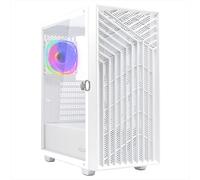 Noua Diamond C112 Boîtier ATX Blanc pour PC Gaming, Prend en Charge E-ATX, 0,50 mm SPCC ARGB LED Ventilateur adressable Maille Avant et Panneau latéral en Verre trempé