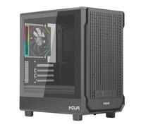 Noua Fobia LK100, Case Gaming MicroATX, Boîtier PC Mini Tour, Ventilateur ARGB 120 mm, Panneau Avant Mesh et latéral Verre trempé, Noir