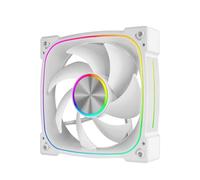 Noua Lips | Ventilateur Boîtier PWM de 120 mm | Éclairage ARGB | Design Aluminium Axial | Vitesse 1800 tr/min | Ventilateur pour PC Silencieux | Compatibilité Complète, Blanc