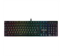 Noua Raid Clavier gaming QWERTY mécanique USB, clavier de jeu multimédia 105 touches commutateur optique gris anti-fantôme, rétro-éclairage RVB, support logiciel, disposition Italie