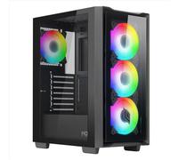 Noua Smash S101 Boîtier PC Gaming ARGB Mid-Tower ATX, 4 Ventilateurs LED RGB synchronisables 120 mm, Panneau Avant et Panneau latéral en Verre trempé