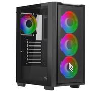 Noua Smash S102 Boîtier PC Gaming ARGB Mid-Tower ATX, 4 Ventilateurs LED RGB synchronisables 120 mm, Panneau Avant Mesh et Panneau latéral en Verre trempé