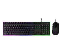 Noua Venus Kit clavier et souris Gaming USB Combo, QWERTY clavier multimédia 104 touches, rétroéclairage arc-en-ciel, Disposition italienne, souris de jeu optique RGB 2400 DPI (4 DPI)