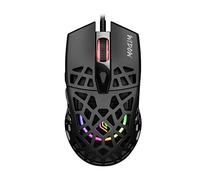 Noua Widow Souris Gaming RGB avec câble, capteur Pixart 3212 jusqu'à 7200 DPI [6 Niveaux réglables], légère 68g, Souris de Jeu avec Structure nid d'abeille, interrupteurs Huano Longue durée, Noir