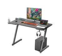 Noua Win Bureau Gaming Cadre Z, Table de Jeu Ergonomique, Poste de Jeu pour Ordinateur Portable, Trous de câble, Porte-gobelets et Crochet pour Casque, 120 x 60 x 75 cm