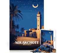 Nouakchott,Mauritanie la Nuit Puzzle de 1000 pièces pour Adolescents Stimule la mémoire,détente et Divertissement (50x75cm)