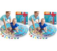 NouBaby® Tapis Eau Bebe Eveil Sensoriel XXL - Jeux Bebe 0-3 Mois Tummy Time - Tapis D Eau Bebe Aquarium - Tapis Eveil Bebe XXL - Jeux D Eveil Bebe 0-6 Mois - Cadeau Bebe (Lot de 2)