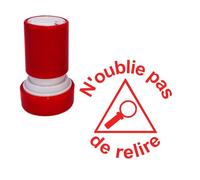 N'oublie pas de relire Tampon Auto-Encreur Enseignant - Rouge, 22mm, Re-éncrable^