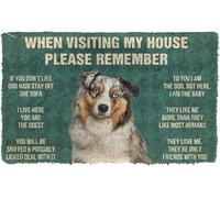 N'Oubliez Pas Les Règles De La Maison du Berger Australien Paillasson Intérieur Durable Paillasson D'Entree Lavable en Machine Tapis De Douche pour Extérieur Baignoire Porte 40X60 Cm