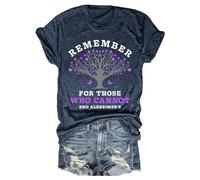 N'oubliez pas que pour ceux qui ne peuvent pas avoir de t-shirt de sensibilisation chemisier à manches courtes pour femme, Marine, S